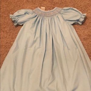 4T Blue and pink smocked dress